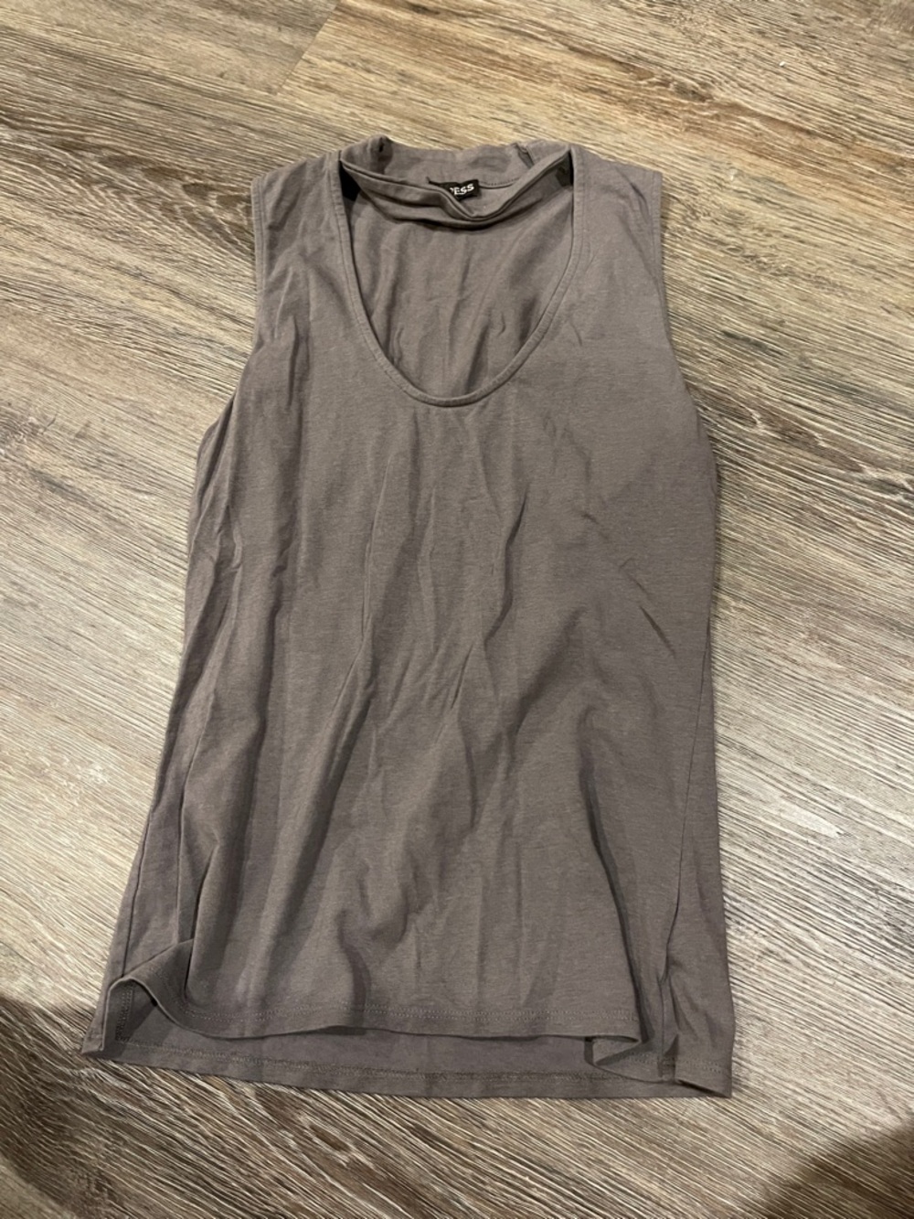 Express Brownish-Gray Scoop Neck Tank Top